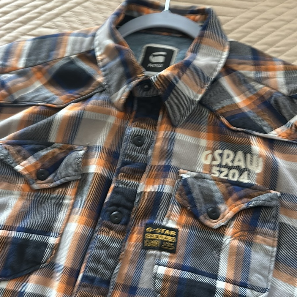 G star raw flannel shirt L